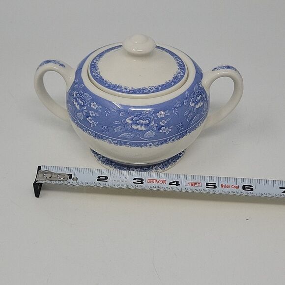 Vtg Queen's Albertine Sugar Creamer Blue English Porcelain England Replacement - Picture 12 of 16
